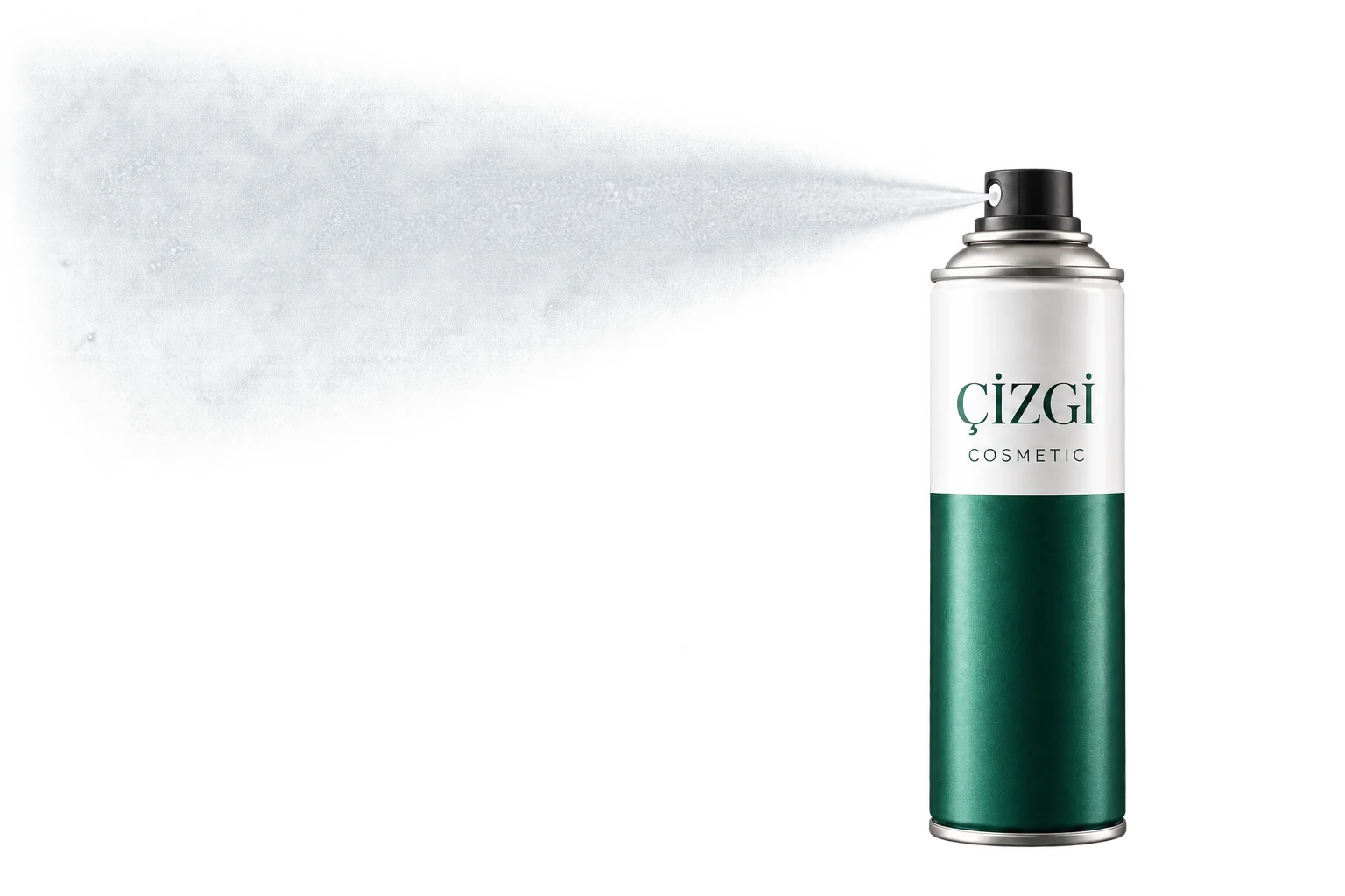 Çizgi Cosmetic aerosol kutusundan püsküren ince sprey